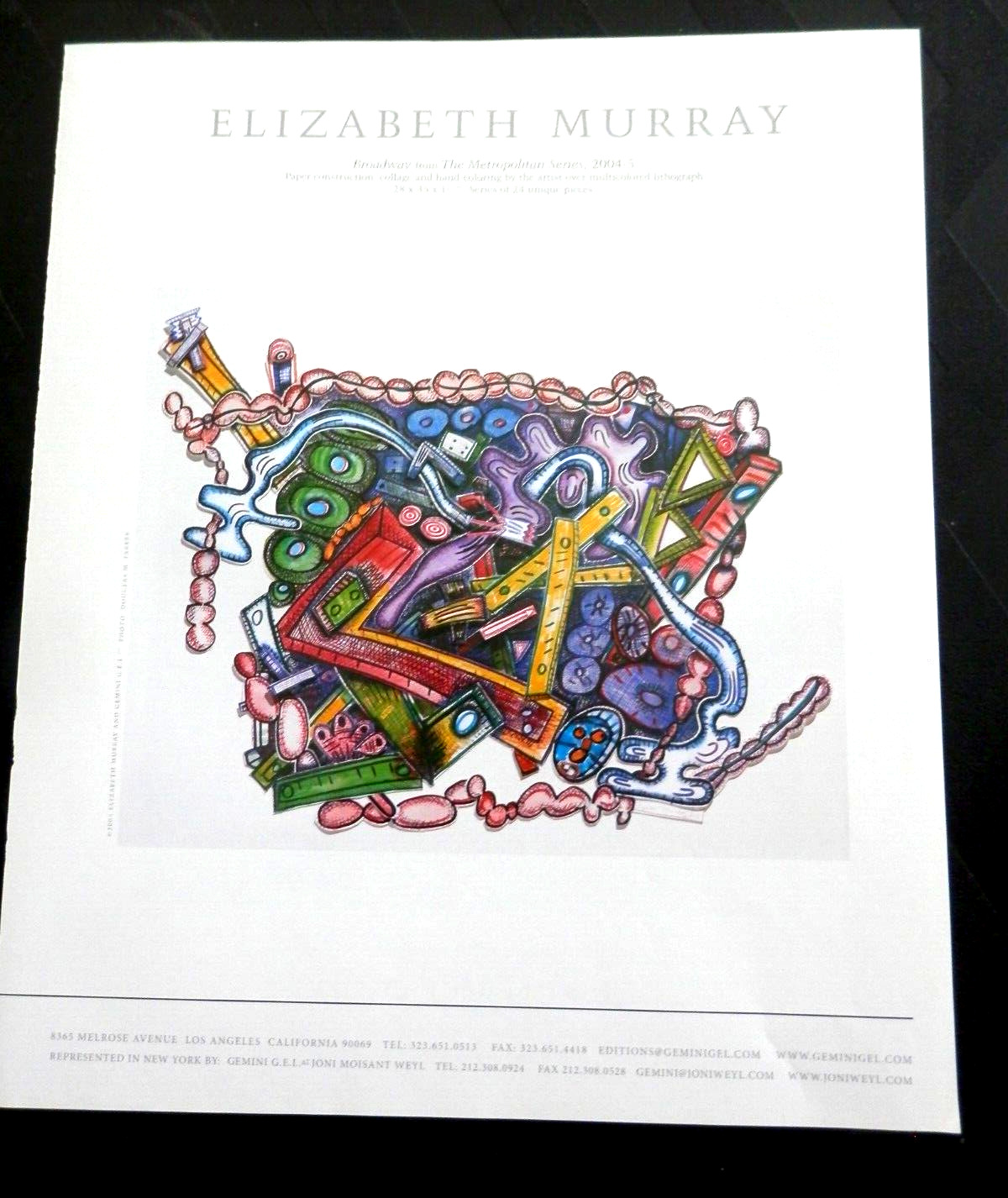 2005 PRINT AD, Elizabeth Murray Art Exhibit, Broadway, The Metropolitan Series