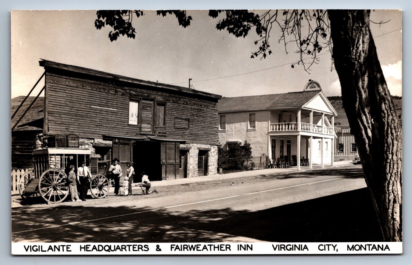 RPPC Postcard Virginia City Montana Vigilante Headquarters Wagon c1950s Unposted