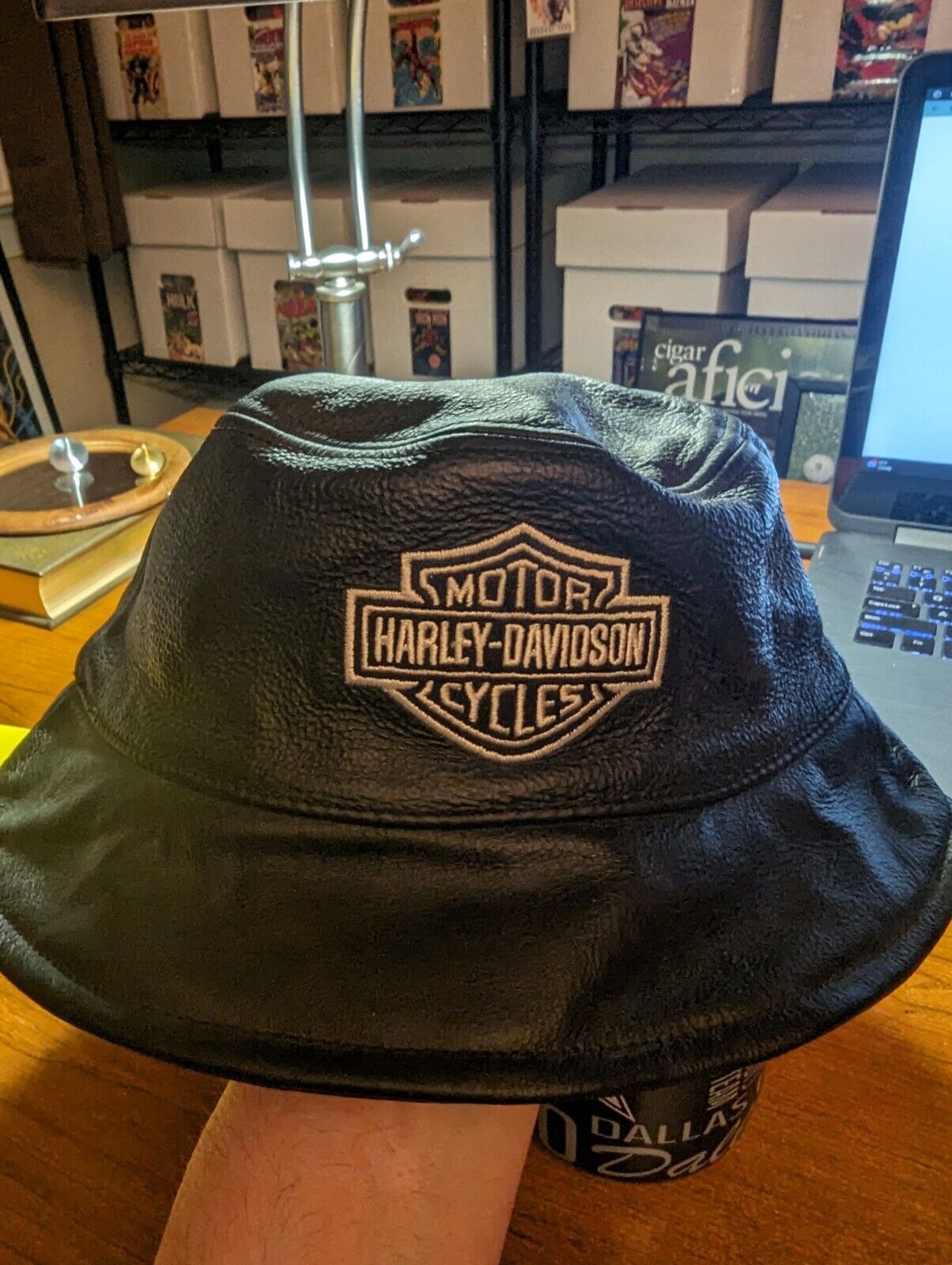 Harley Davidson Leather Bucket Hat