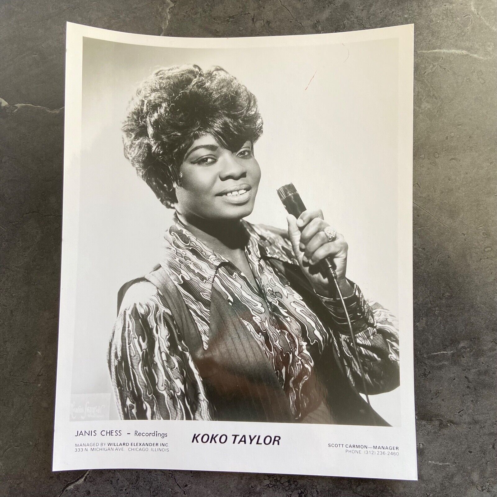 Vintage Koko Taylor with Mic 8x10 Photograph B68