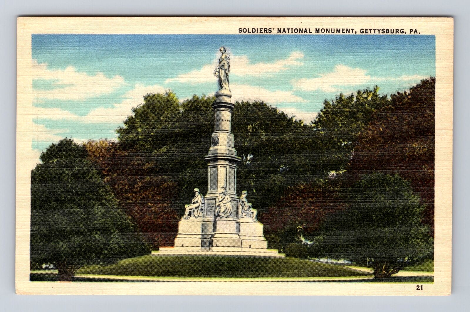 Gettysburg PA-Pennsylvania, Soldiers National Monument, Vintage Postcard