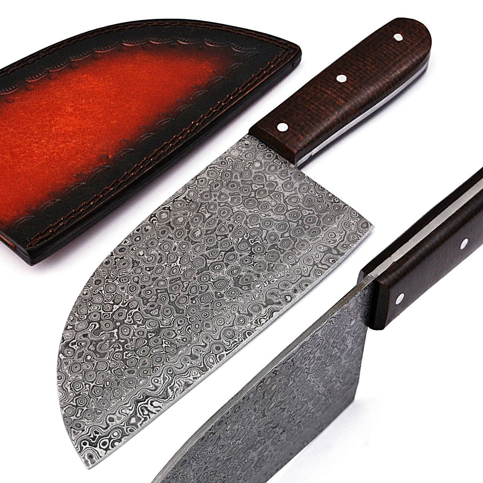11.5 Inch Cleaver Knife, Hand-Forged Full Tang Damascus Steel Butcher Knife