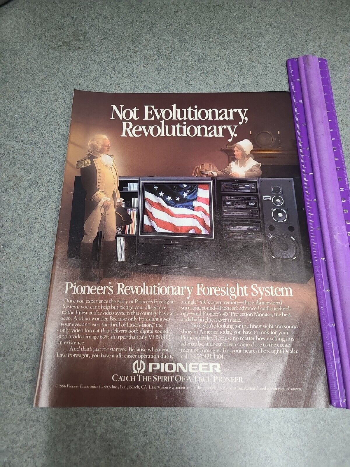 1987 PIONEER ELECTRONIC Revolutionary Foresight Entertainment System Magazine Ad