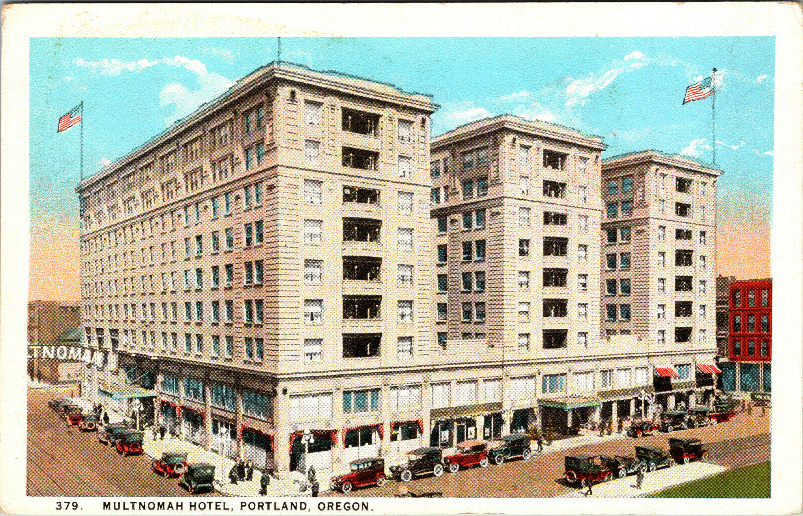 Multnomah Hotel Portland Oregon White Border Postcard C-1915-1930 