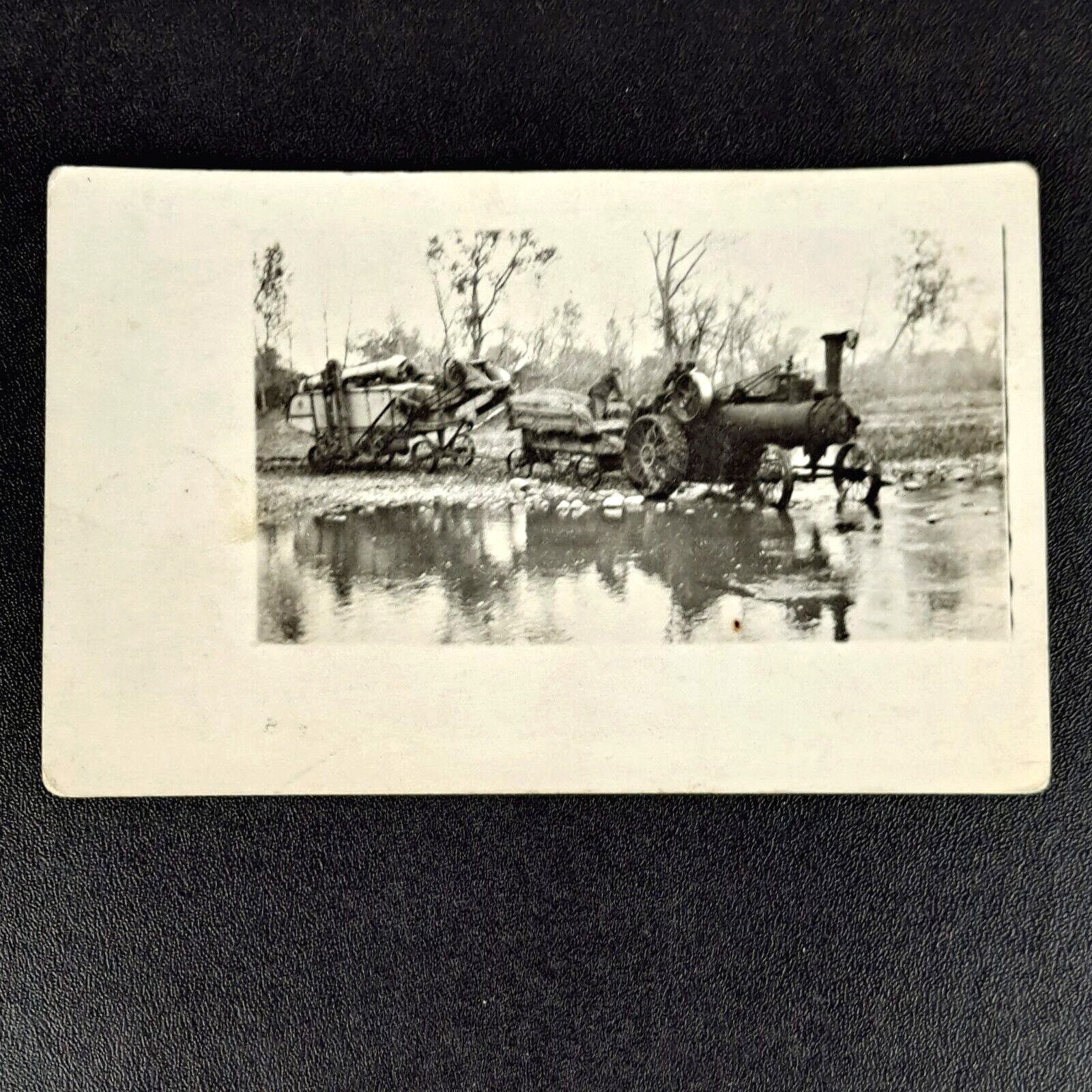 ANTIQUE PRE-WW1 REAL PHOTO POST CARD 1898 CASE STEAM TRACTOR POSTCARD - UNPOSTED