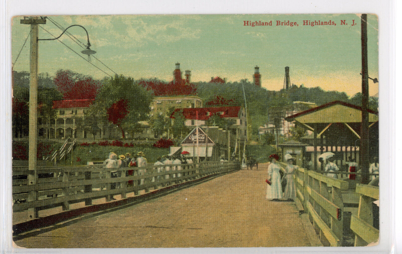 Highland Bridge, Highlands, Monmouth County, NJ vintage 1913 postcard