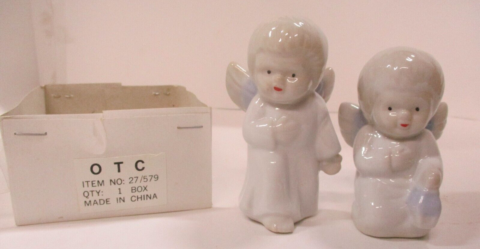 Pair of Vintage Porcelain OTC Angel Figurines ... Quite Ugly