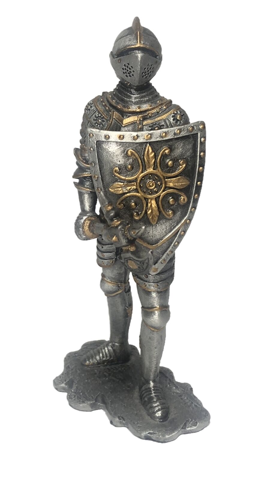 Veronese Medieval Knight Crusader Axe & Armor Pewter 4” Miniature Statue Figure