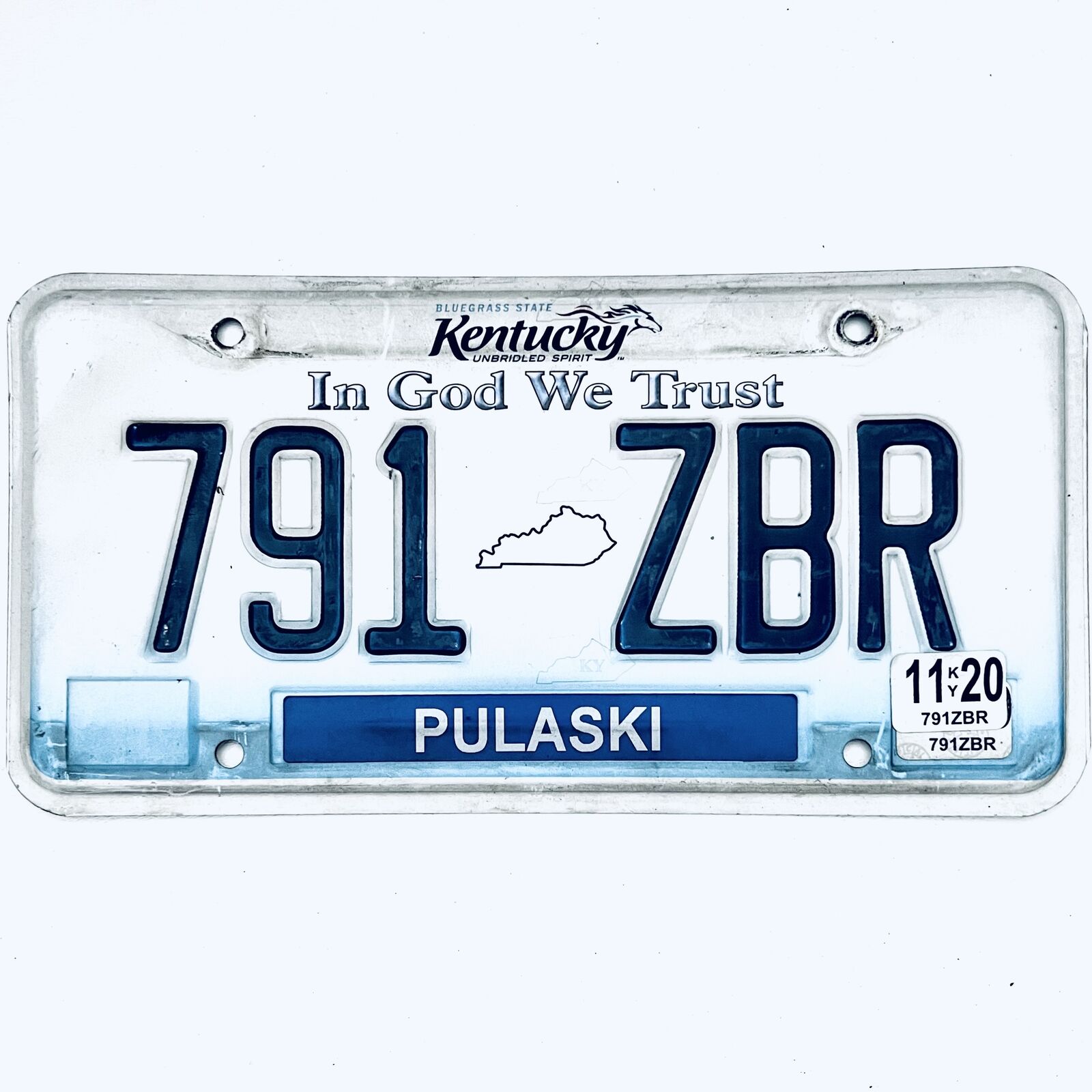 2020 United States Kentucky Pulaski County Passenger License Plate 791 ZBR