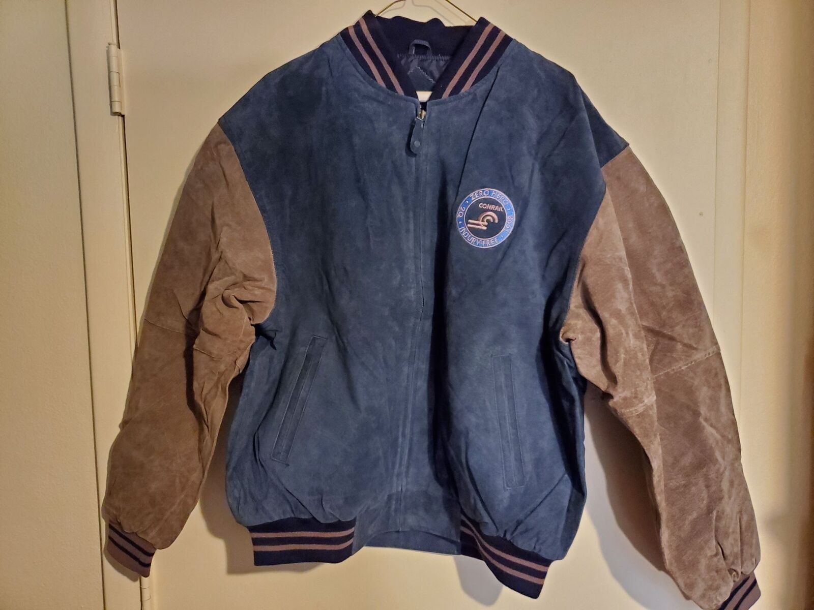 Suede Baseball style Conrail RR Jacket sz. XXXXL, NEW 1998 vintage