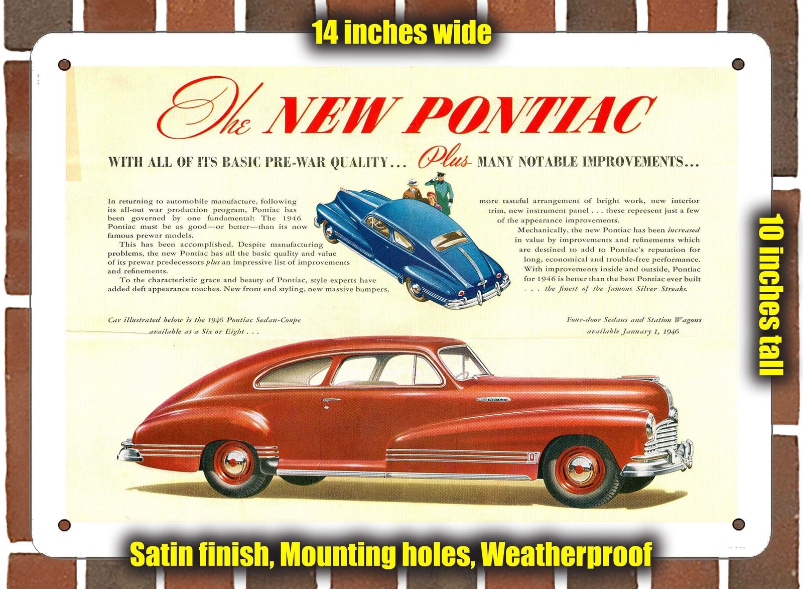 METAL SIGN - 1946 Pontiac (Sign Variant #2)