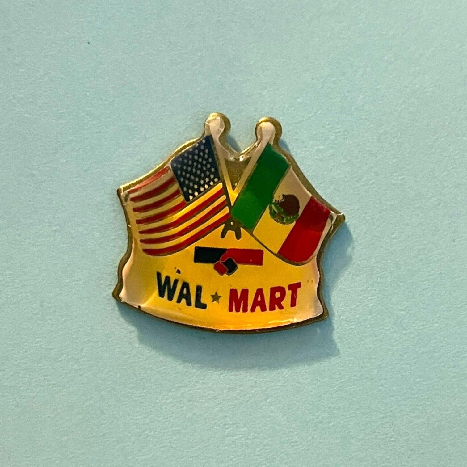 VTG Walmart Lapel Pin Italian Flag American Flag Associate