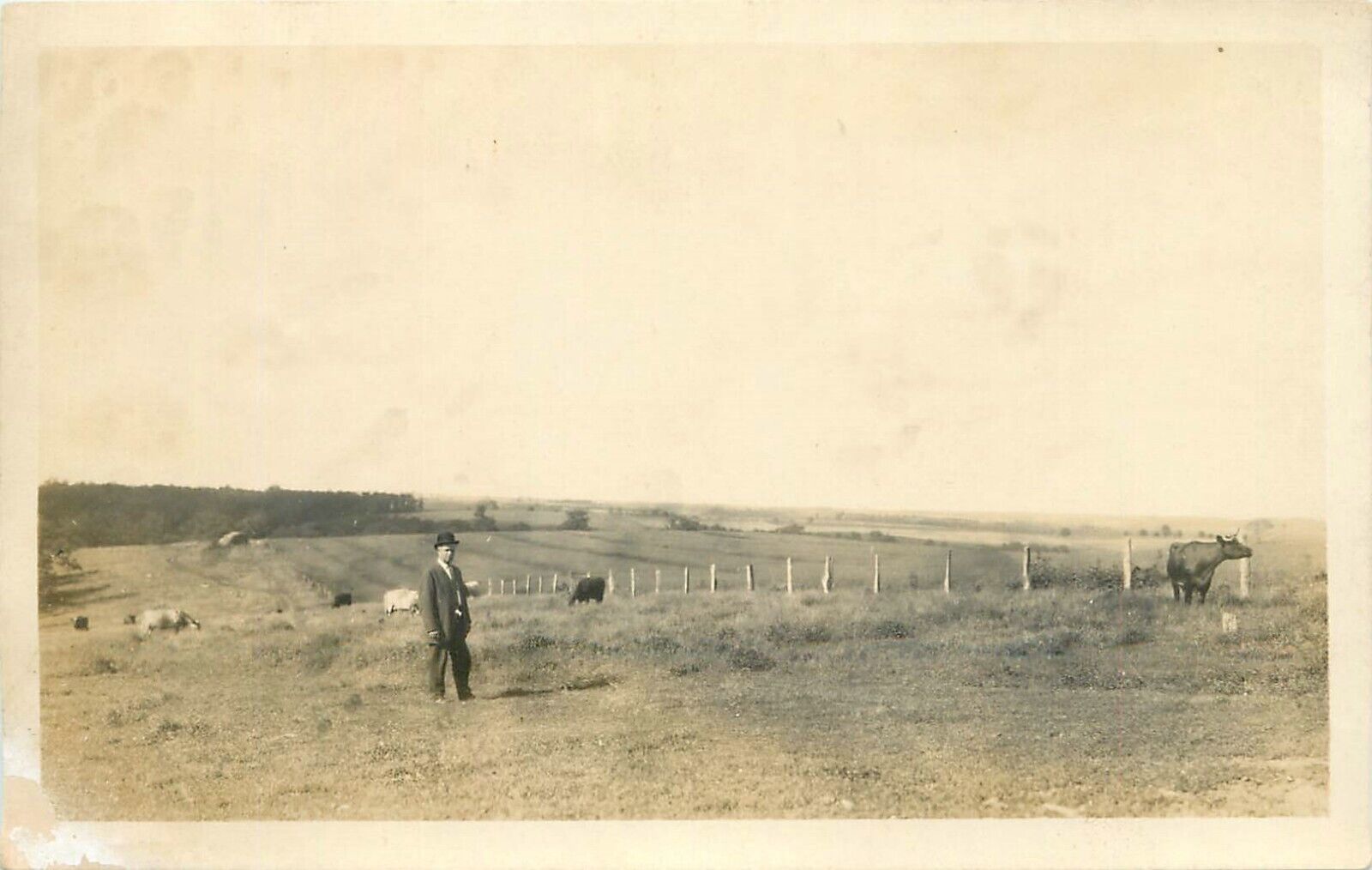 c1910 Sunrise Farm Near Lancaster, Wisconsin Real Photo Postcard/RPPC