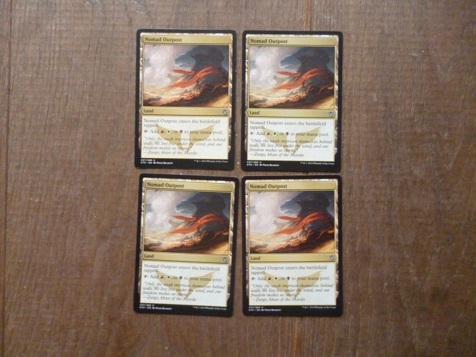 MTG 4 x Nomad Outpost uncommon card Khans of Tarkir Magic The Gathering