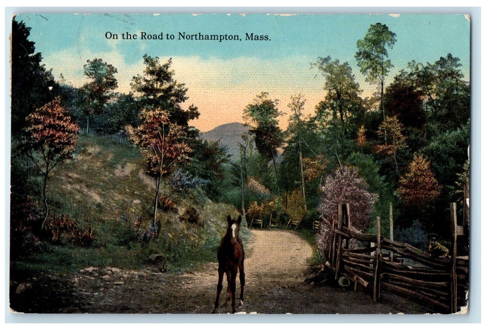 1912 On The Road Horse Dirt Road On Northampton Massachusetts MA Posted Postcard