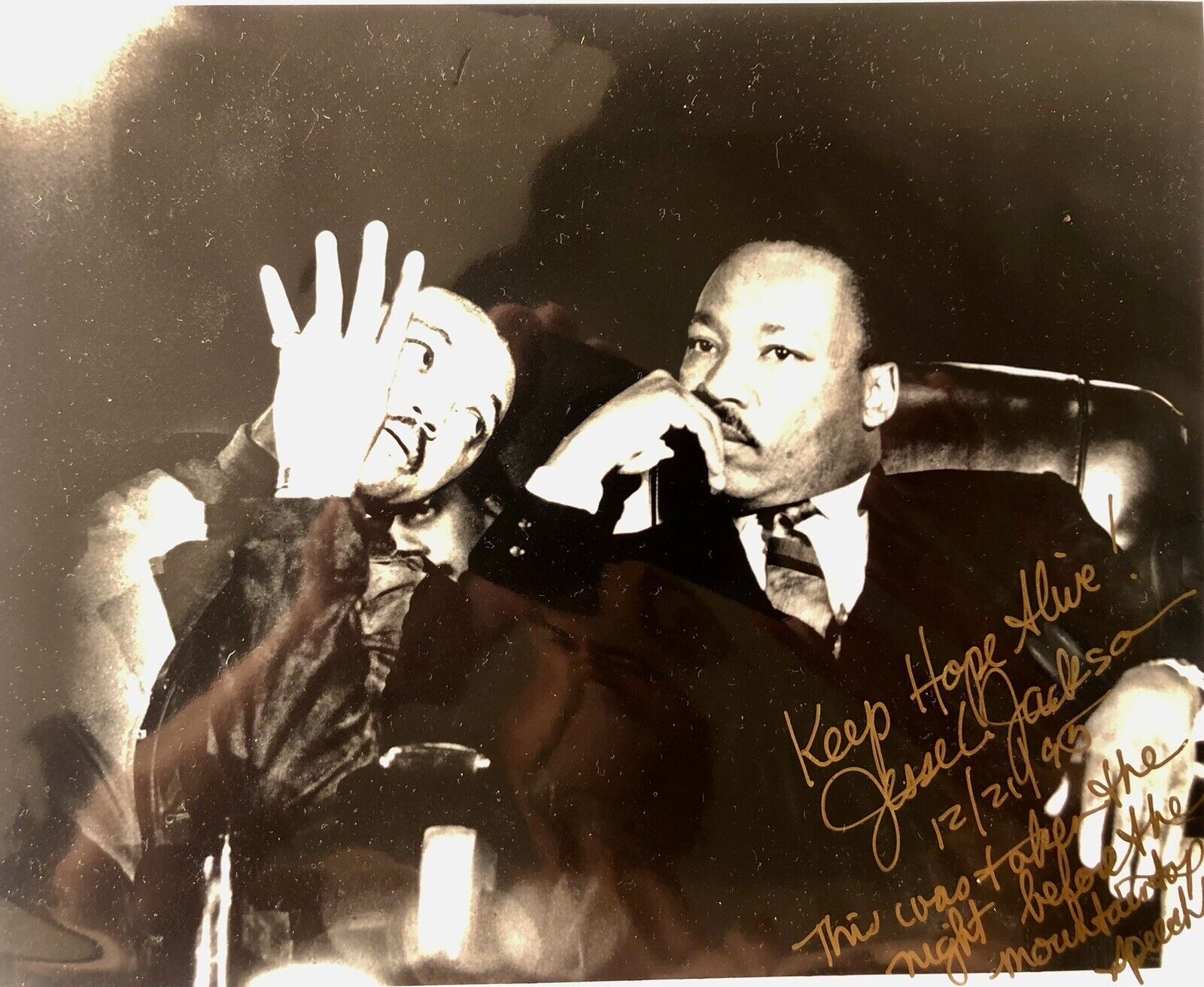 Martin Luther King & Rev Jessie Jackson The Night Before “Mountain Top Speech”