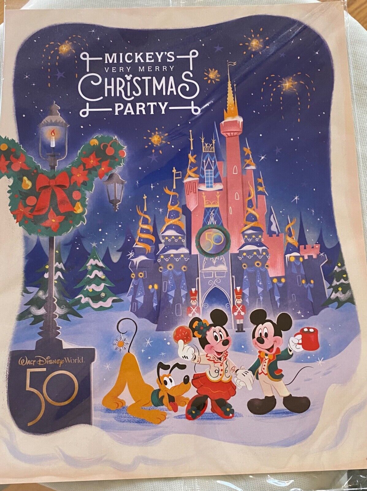 Disney Mickey\'s Very Merry Christmas Party Print Poster 50th Anniversary 2022