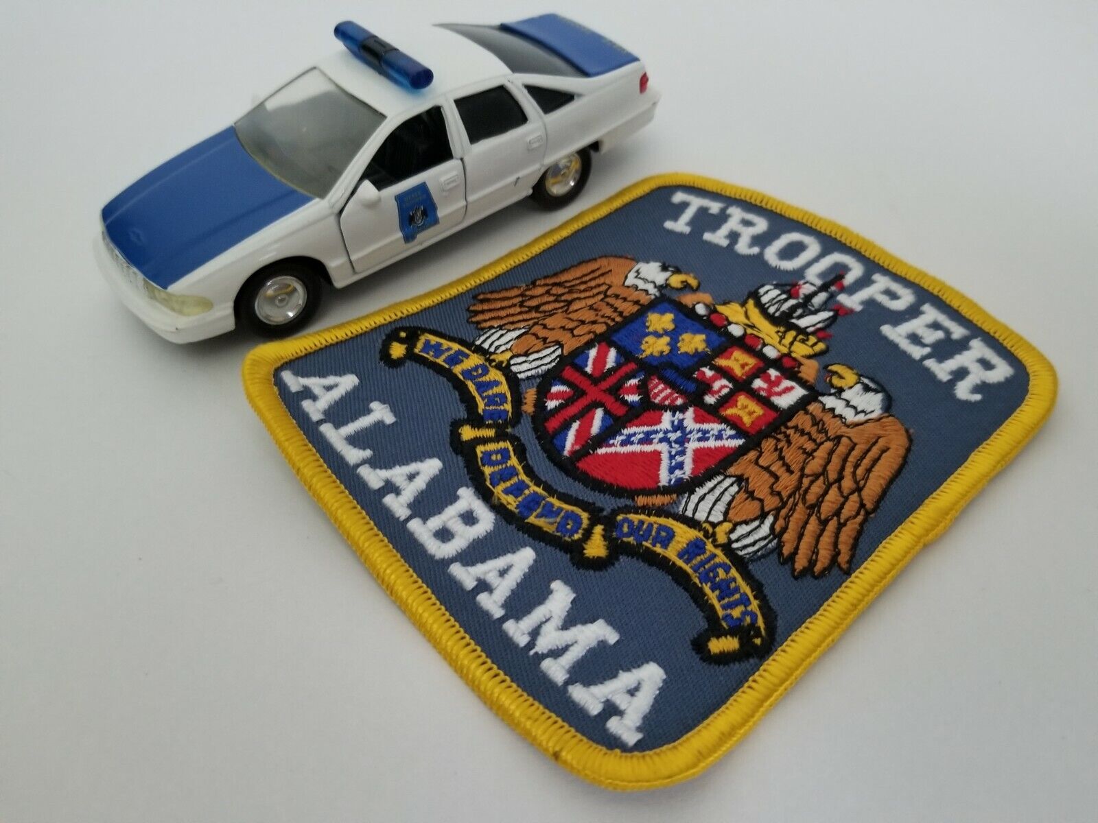 Roadchamps 1:43 Diecast Police Cruiser and Agency Patch (Alabama State Trooper)