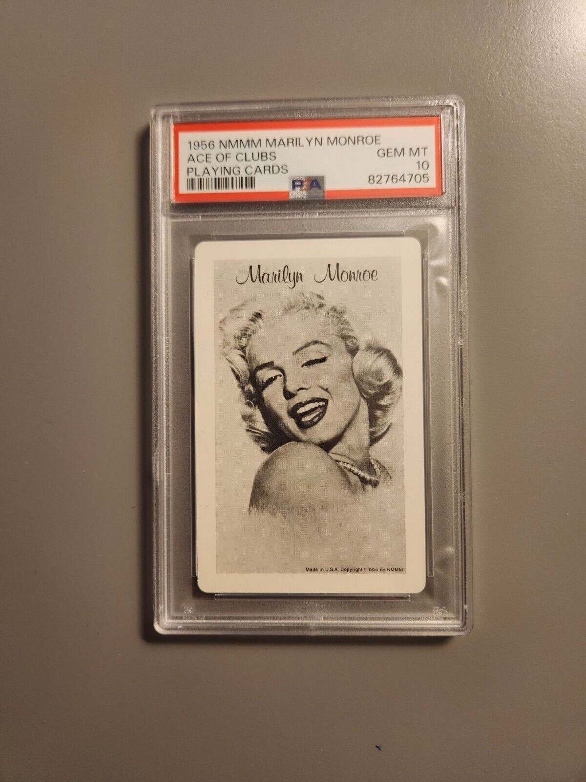 Marilyn Monroe Vintage Playing Card-1956-PSA Gem 10-Ace Of Clubs