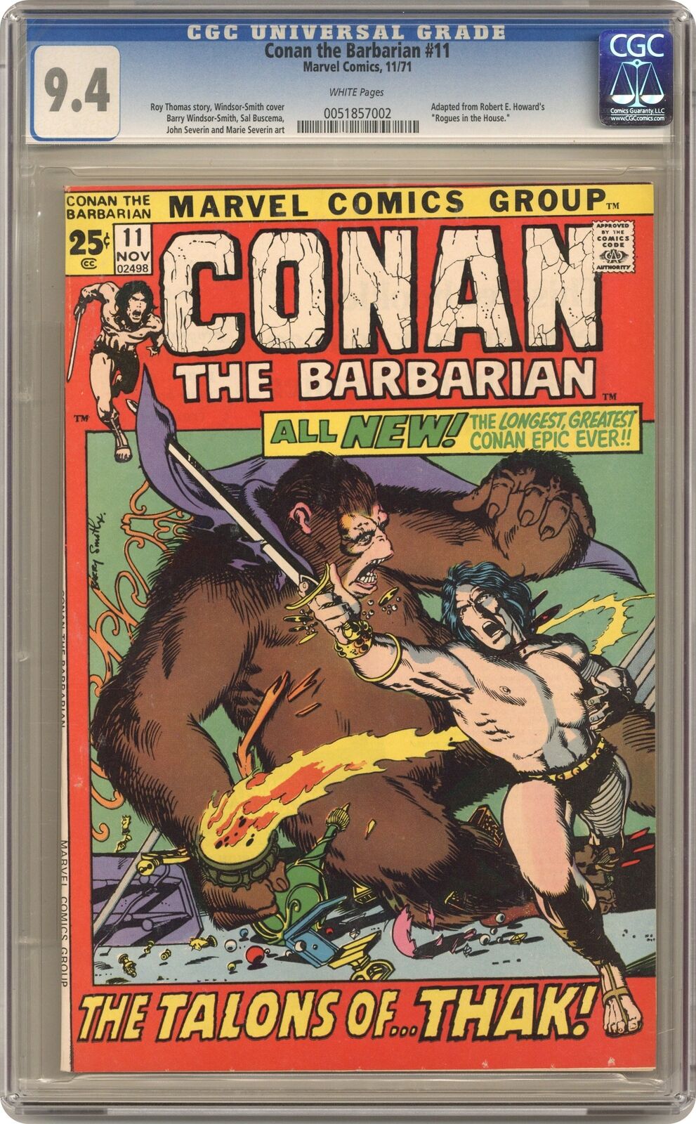 Conan the Barbarian #11 CGC 9.4 1971 0051857002