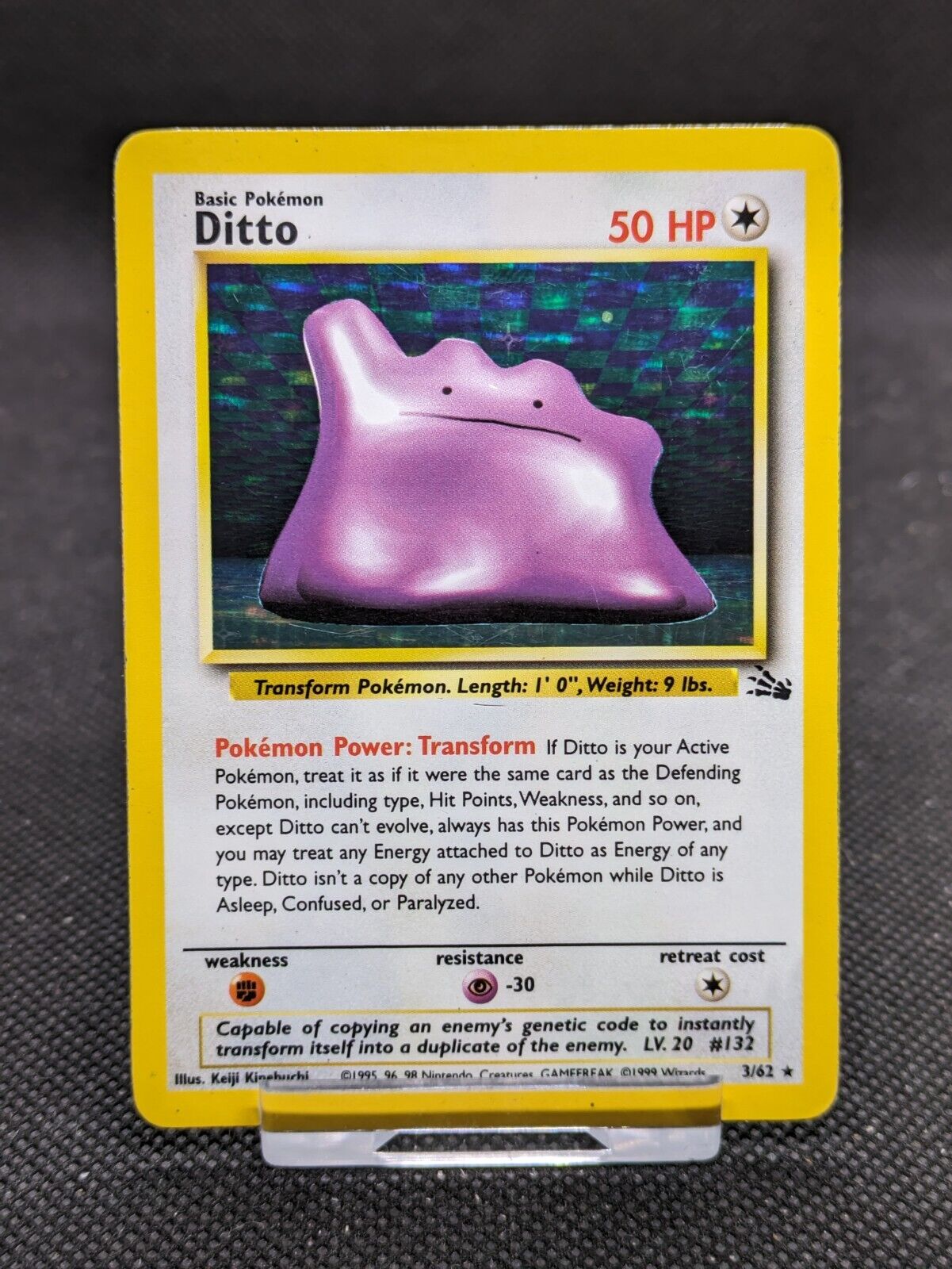 Ditto 3/62 Fossil Set Holo Rare Pokemon WOTC LP/Played