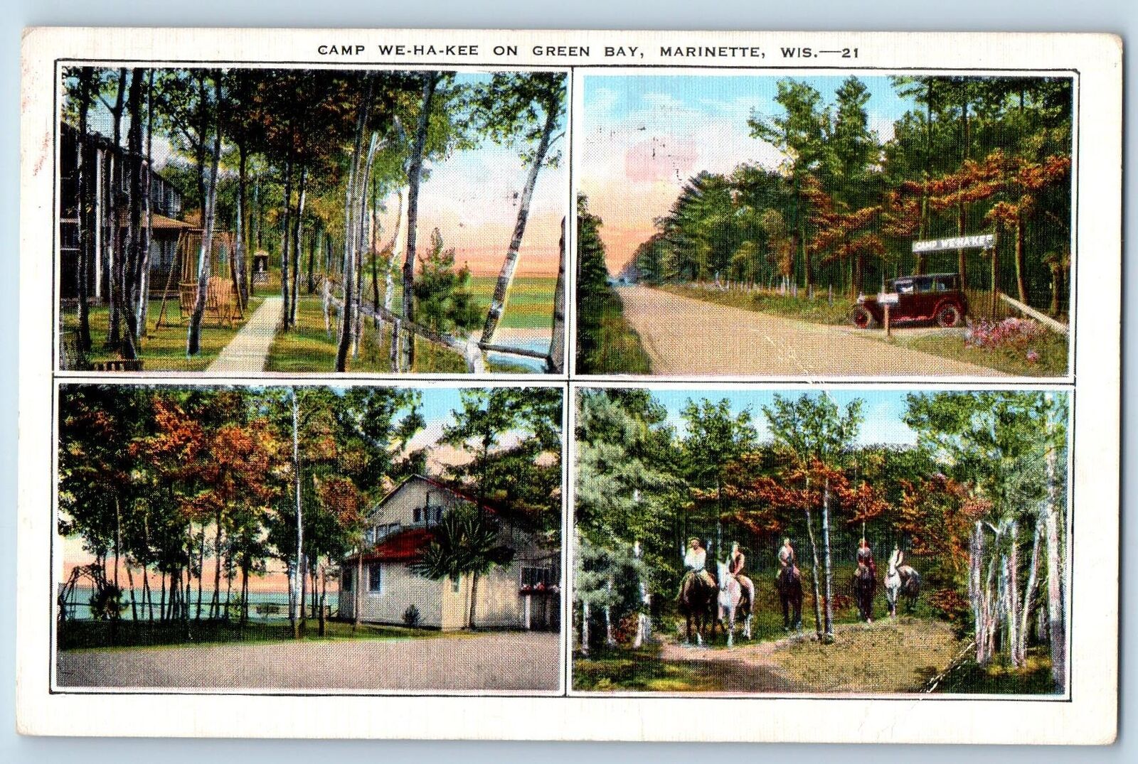 c1950 The Dome Hotel & Restaurant Shores Green Bay Marinette Wisconsin Postcard
