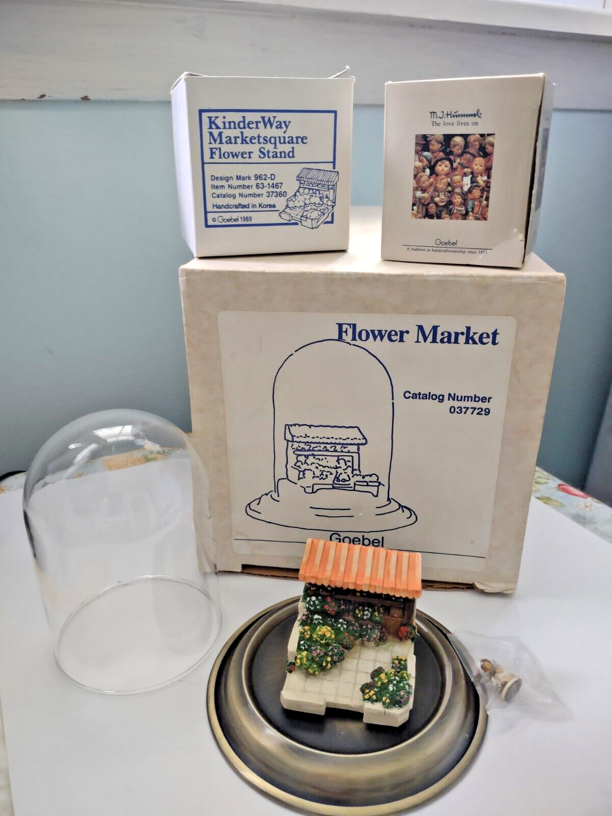 Goebel  KINDER WAY Marketsquare Flower stand Glass Dome, w Cinderella mini & Box