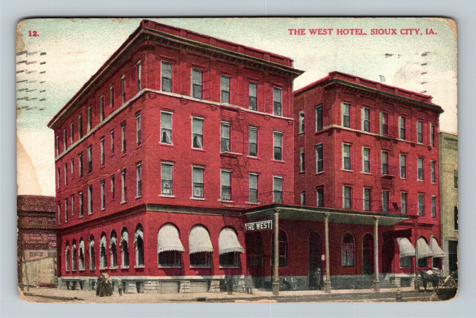IA-Iowa, The West Hotel, Advertising, c1909 Vintage Postcard