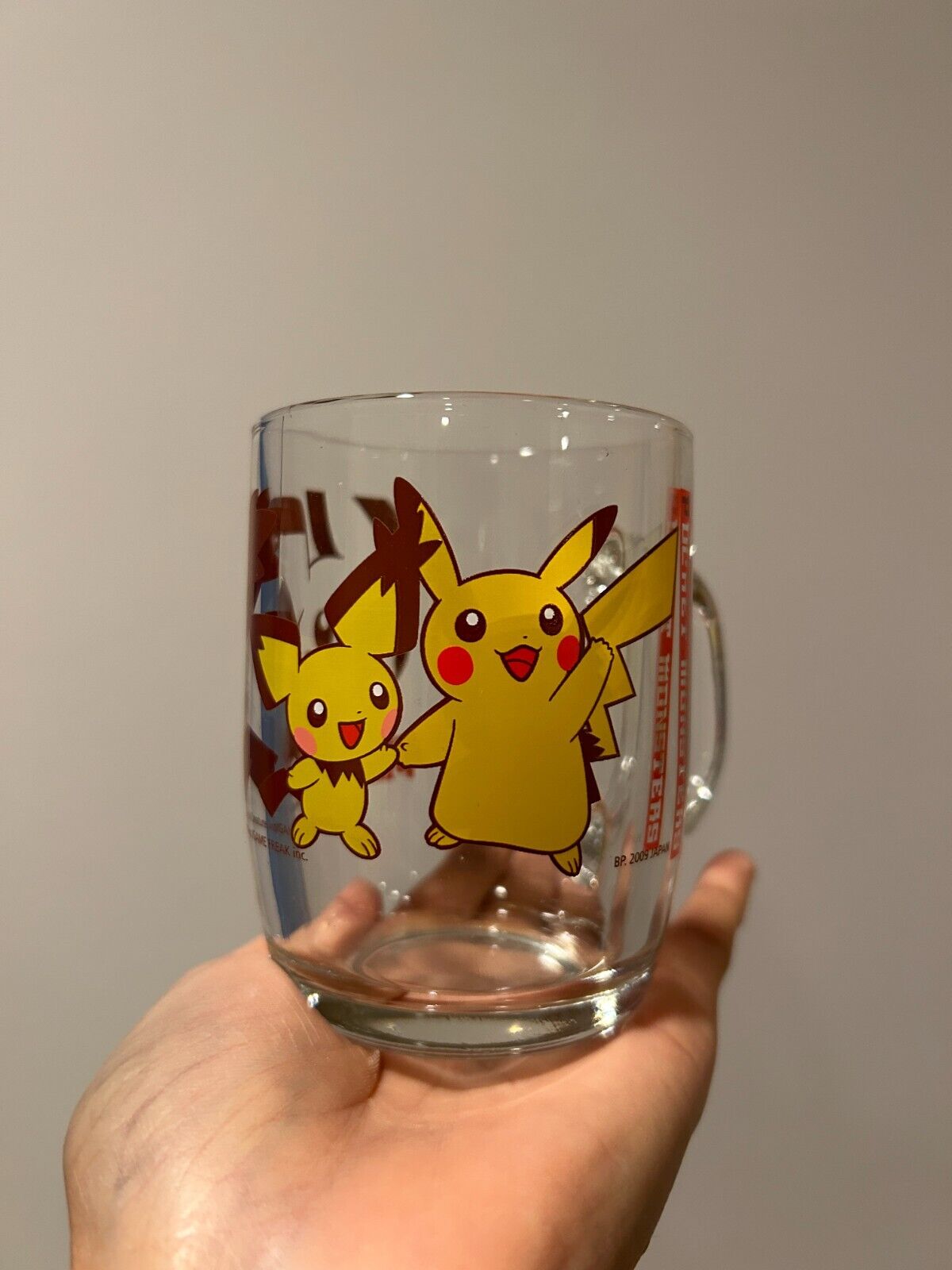 Pokemon Pikachu Glass Mug - Mini perfect for a Kid  - New - Japan - vintage 2009