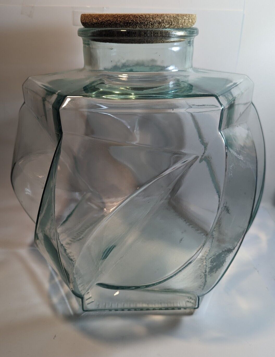 MASSIVE Geometric Glass Apothecary Jar Sole Di Toscana, Italy 524 Oz