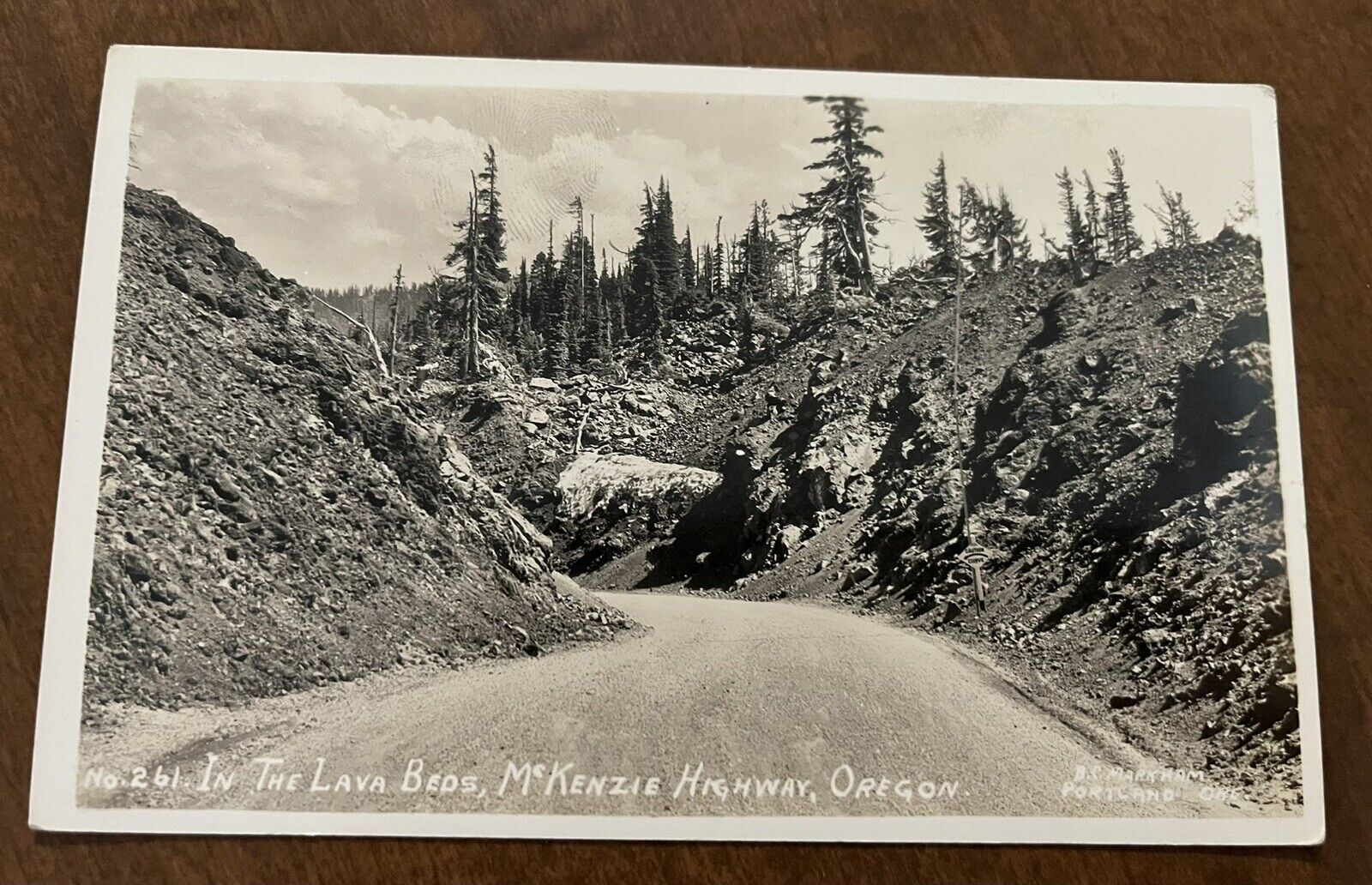 RPPC Lava Beds McKenize Highway Oregon McKenzie Pass Signed photo postcard