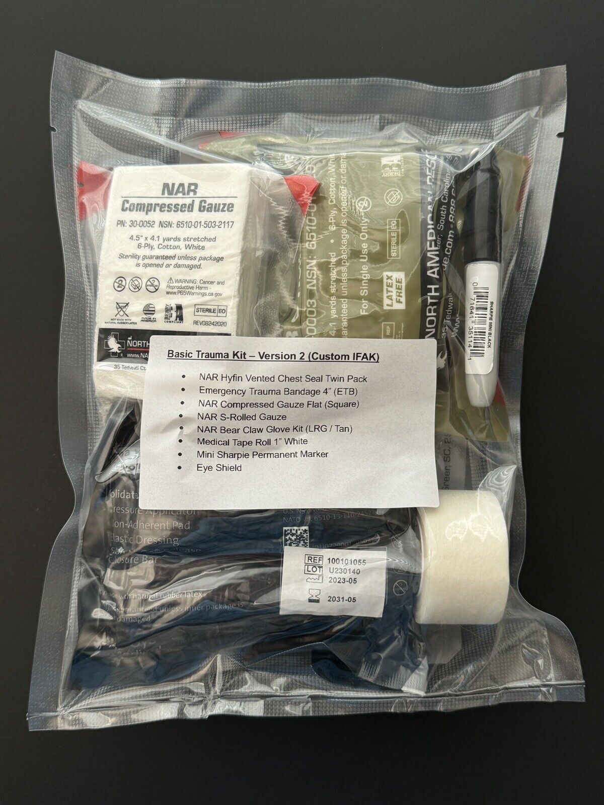 Basic Trauma Kit - Version 2 (Custom IFAK) First Aid Medical Kit