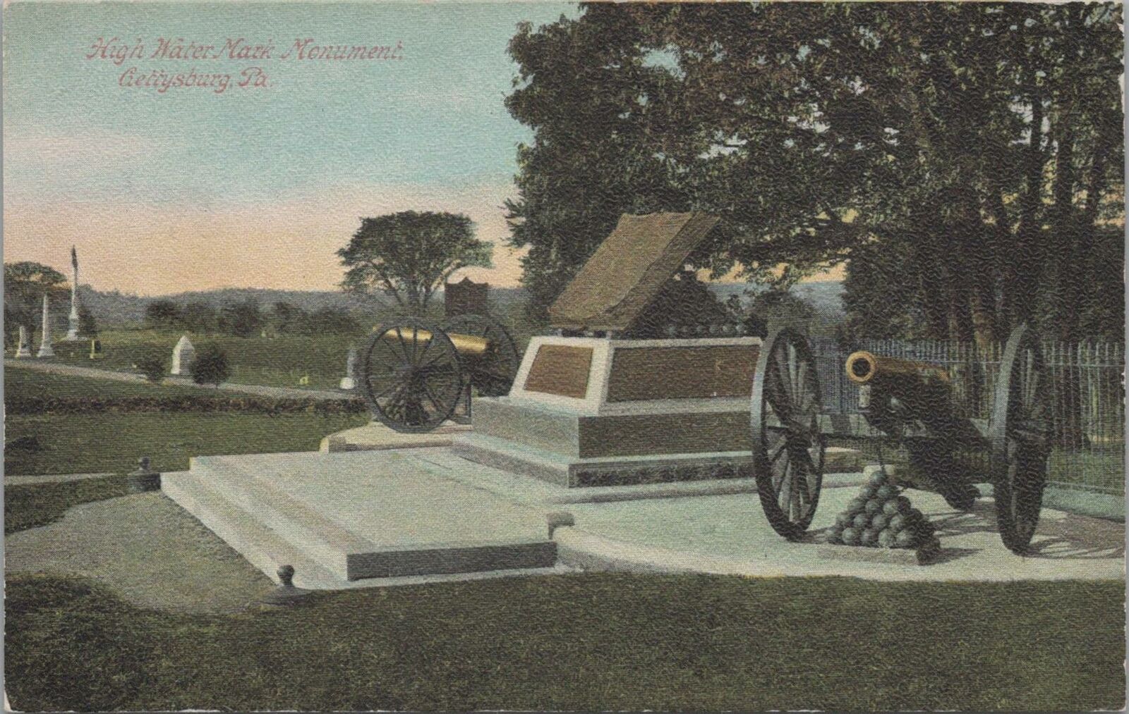 Postcard High Water Mark Monument Gettysburg PA 