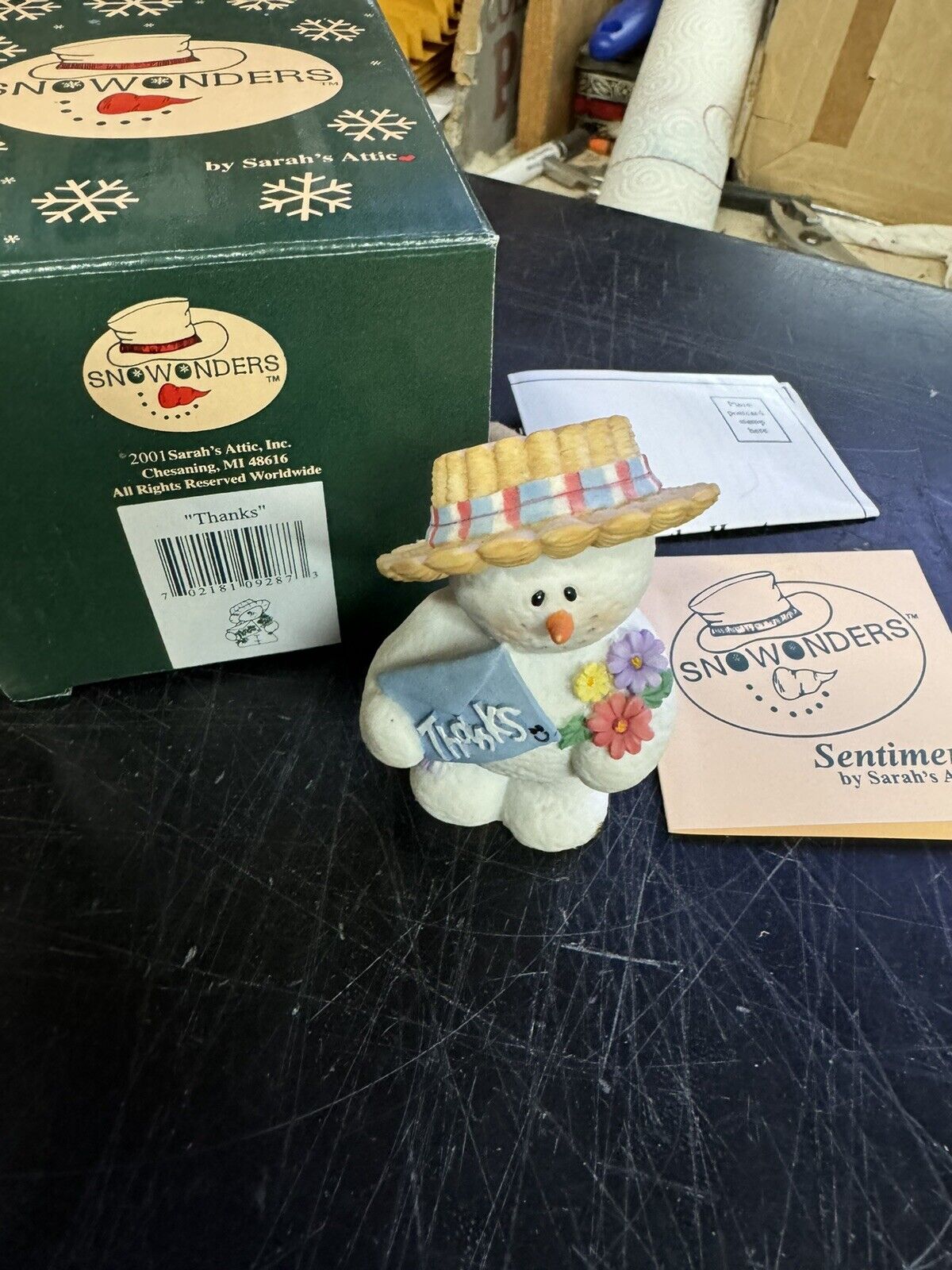 sarahs attic snowonders Thanks Figurine In Box 9287