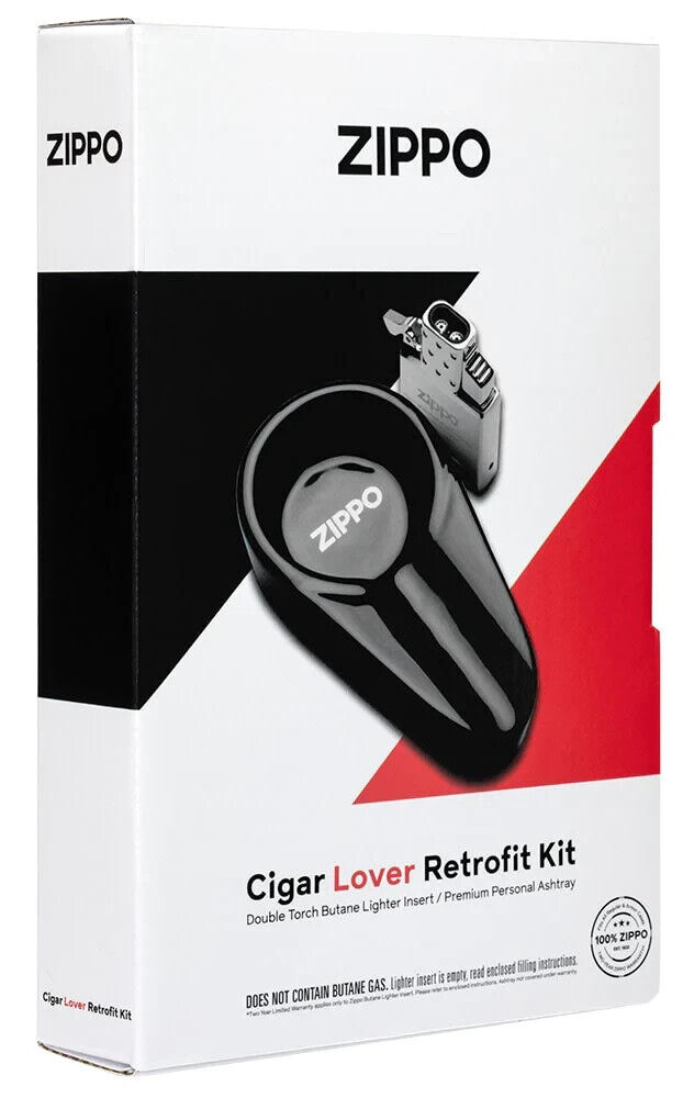 Zippo 40606, Cigar Lover Retrofit Kit, Double Butane Insert, Ash Tray, NEW