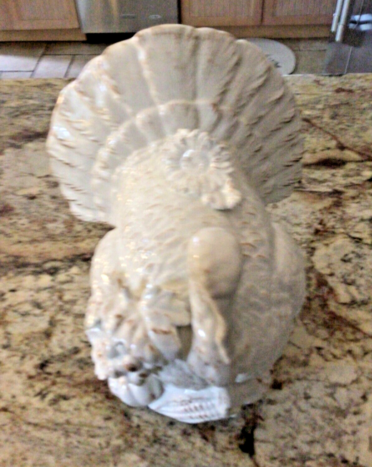 Large, Detailed White Turkey Statue