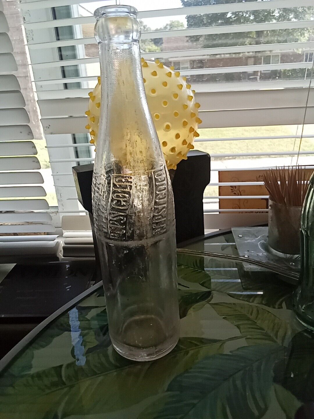 Vintage Embossed Label Pepsi Cola Glass Bottle - Clear Soda Pop Antique 1940's