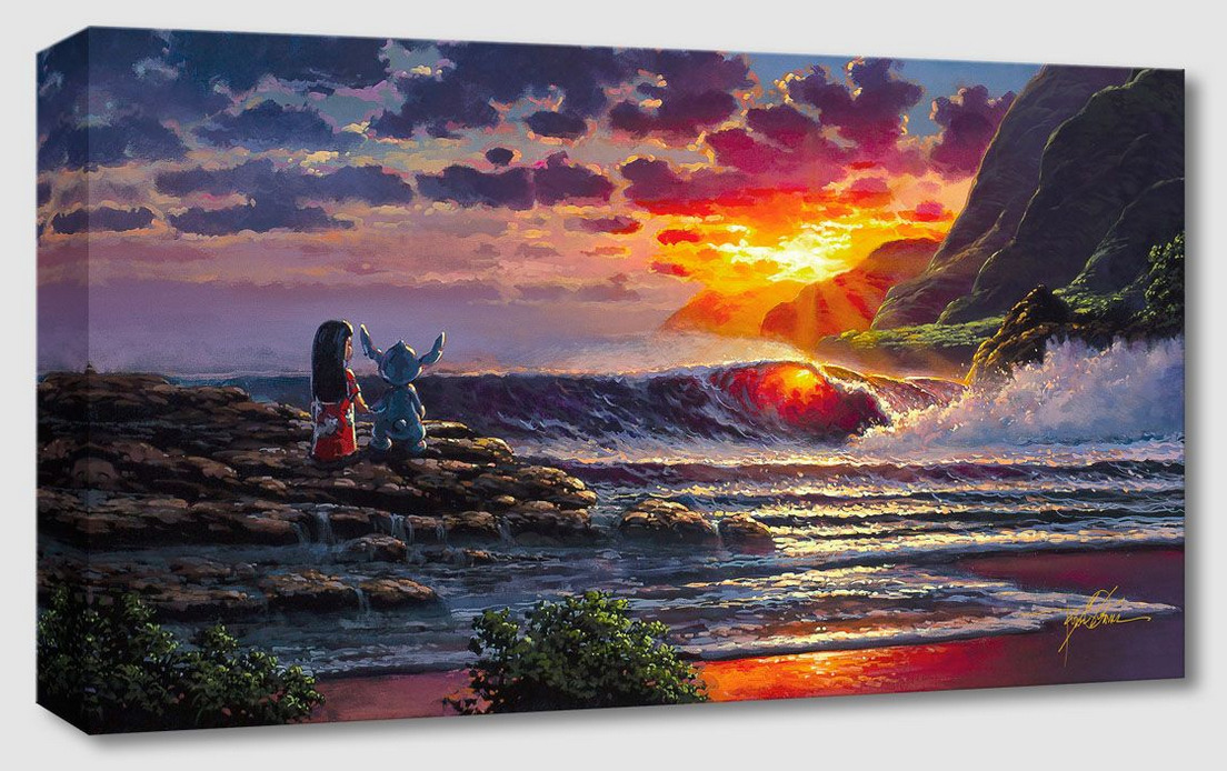 Disney Fine Art Treasures on Canvas Lilo + Stitch Share A Sunset-Gonzalez
