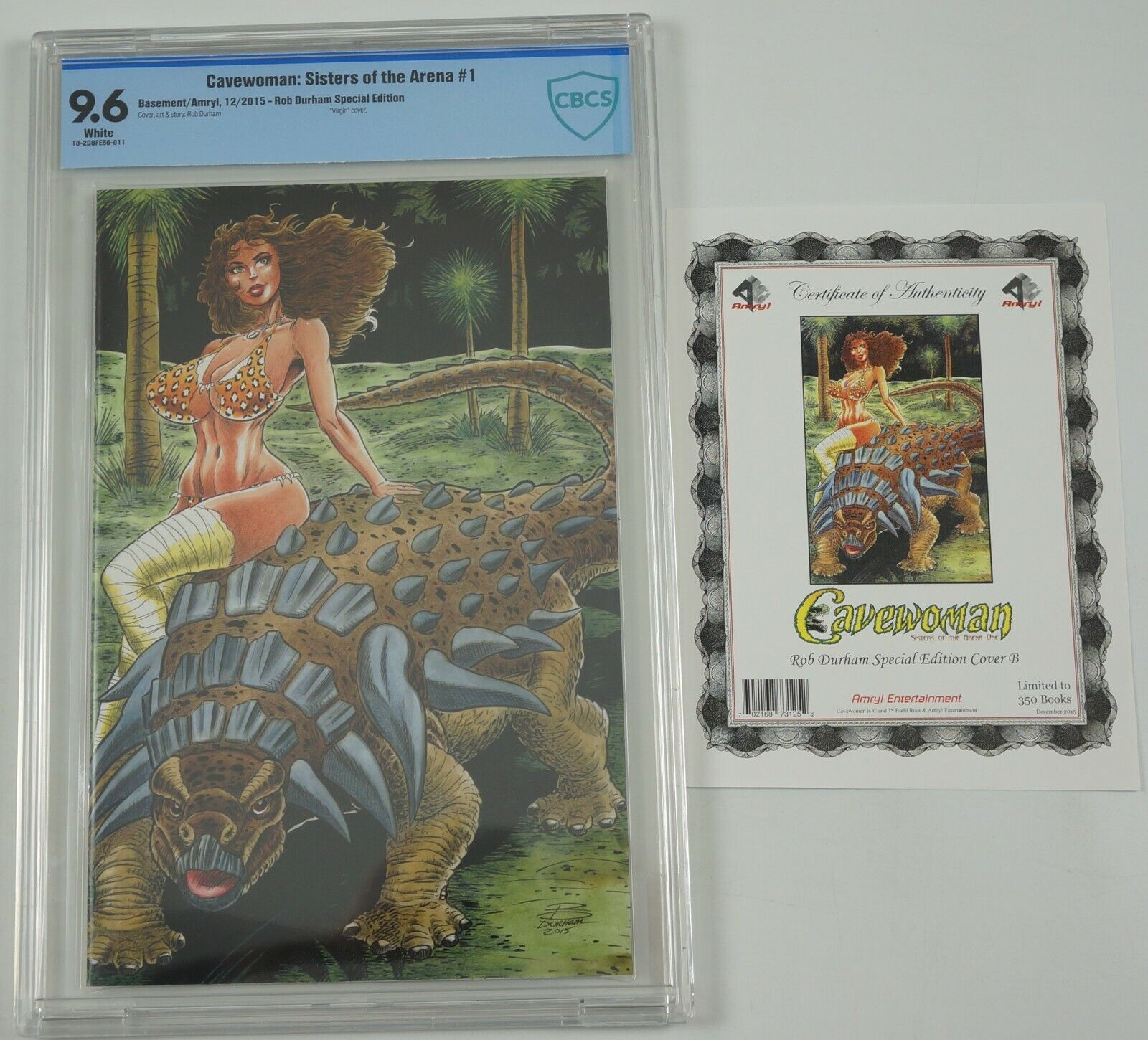 Cavewoman Sisters of the Arena #1 CBCS 9.6 rob durham special edition virgin COA