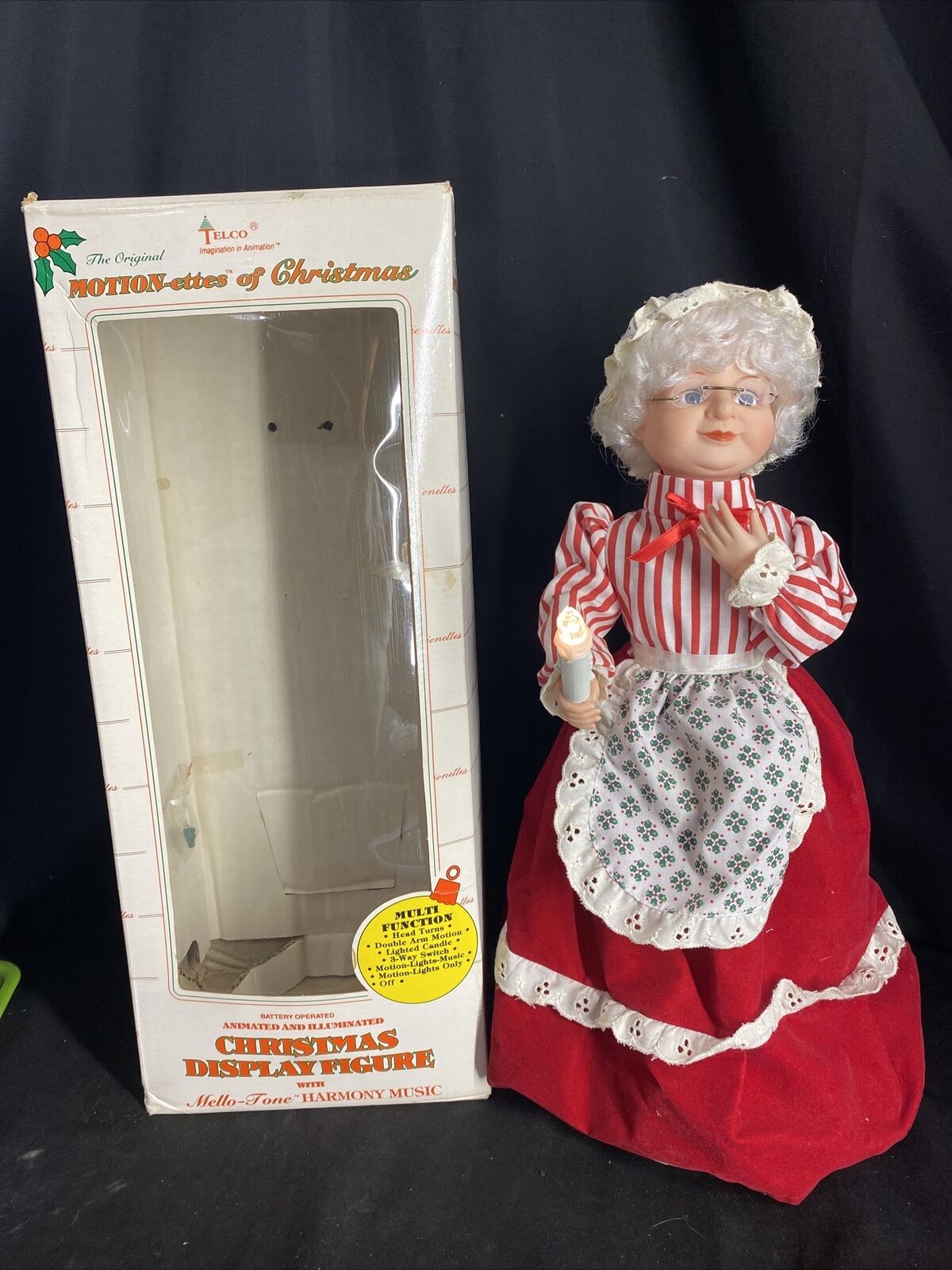 Mrs Claus Motion-ettes Original Boxes Tested And Works TELCO
