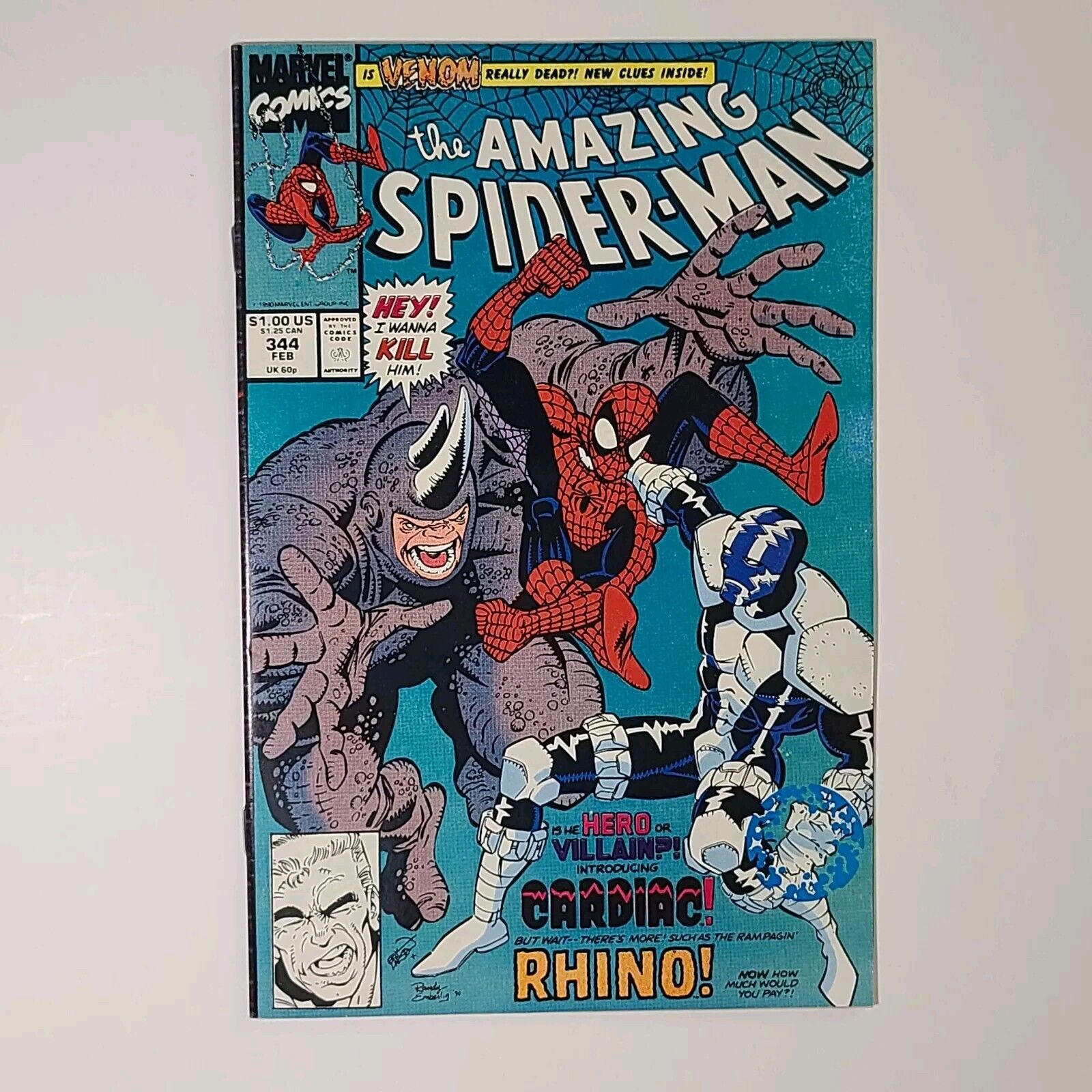 Amazing Spider-Man #344, VF (Marvel, 1991) 1st Cardiac, 1st Cletus Kasady