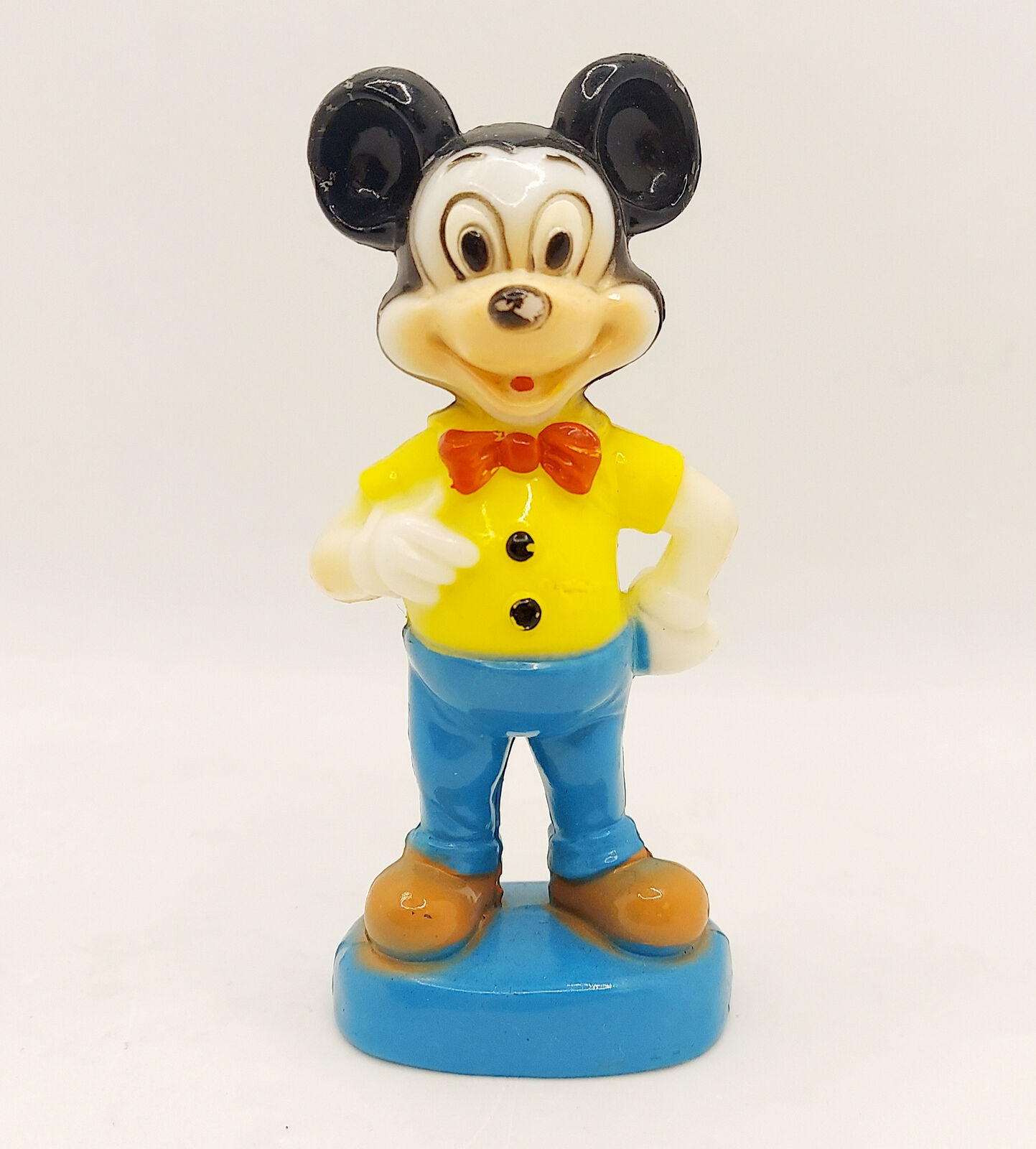 Vintage Plastic Toy Mickey Mouse Figurine Walt Disney Productions Hong Kong
