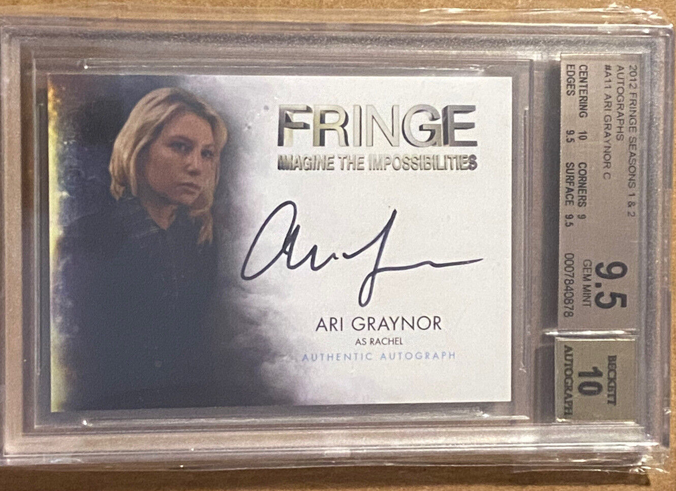 ARI GRAYNOR 2012 Fringe Seasons 1 & 2 Autograph Rachel BGS 9.5 Auto 10 Sopranos