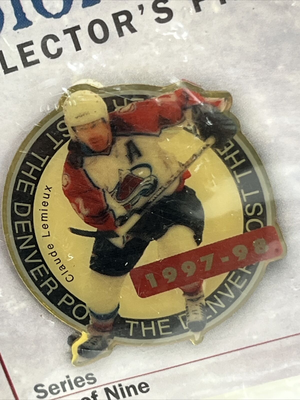 Claude Lemieux 1997-98 Colorado Avalanche NHL Hockey Lapel Hat Pin Sports