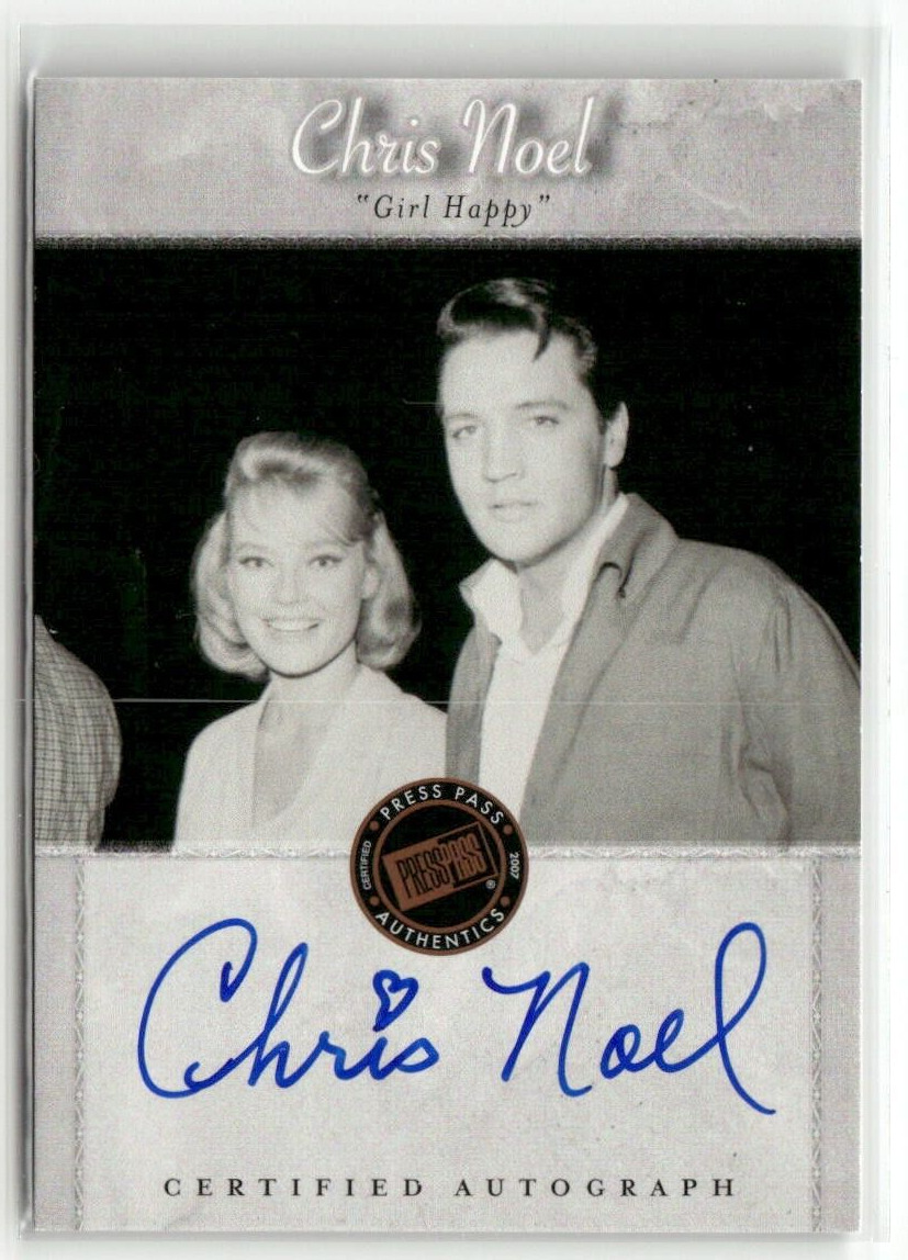 Chris Noel 2007 Press Pass Elvis Autograph On Card Auto Hollywood Star