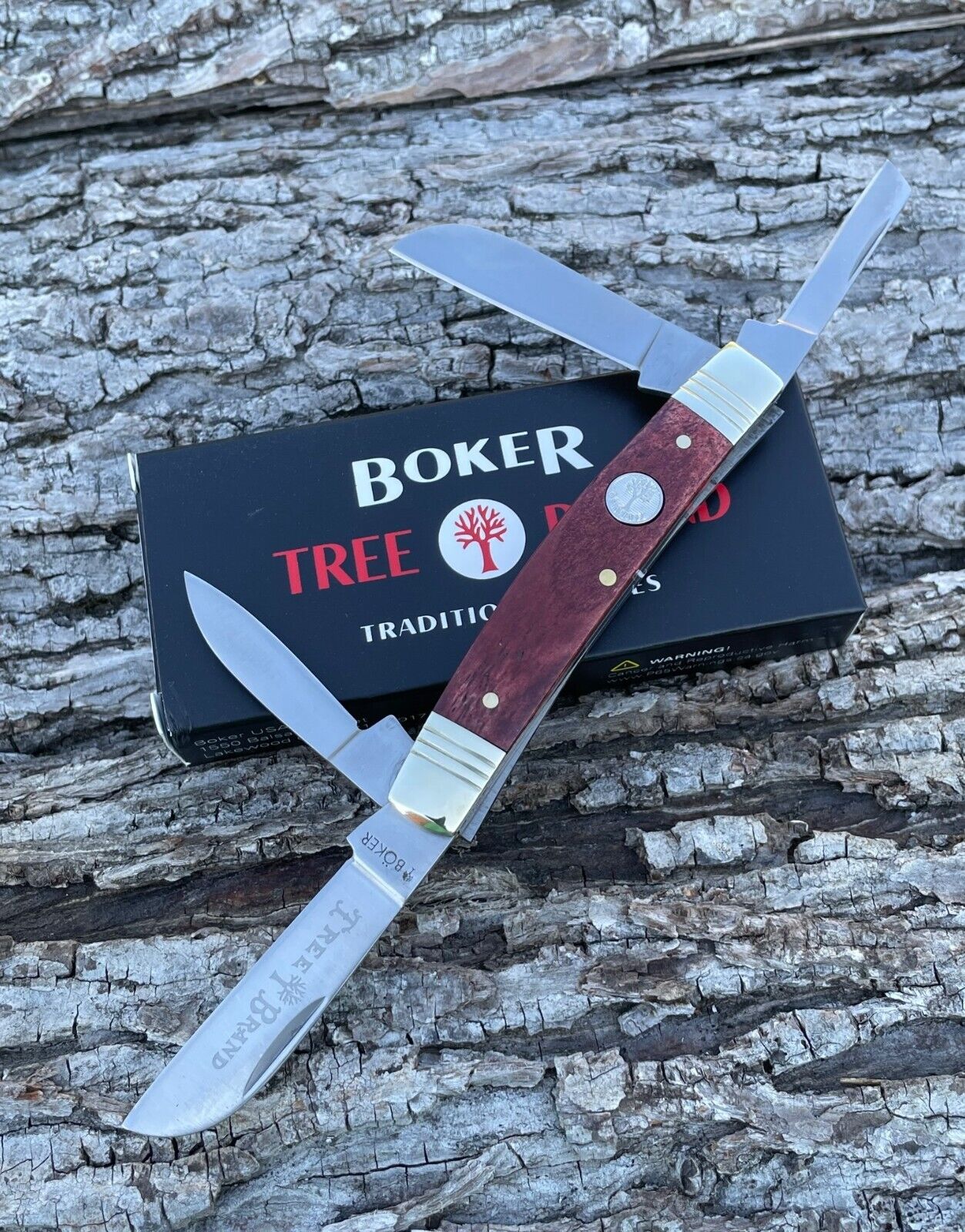TREE BRAND BOKER d 1095 CARBON BLADES SMOOTH BROWN 4 BLADE CONGRESS KNIFE KNIVES
