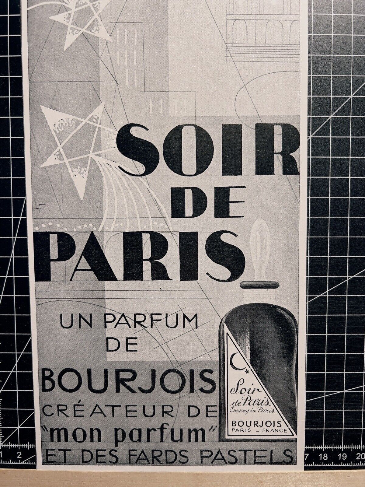 SOIR DE PARIS PERFUME ADVERTISING VINTAGE FRANCE 1925 ORIGINAL ADVERTISING...