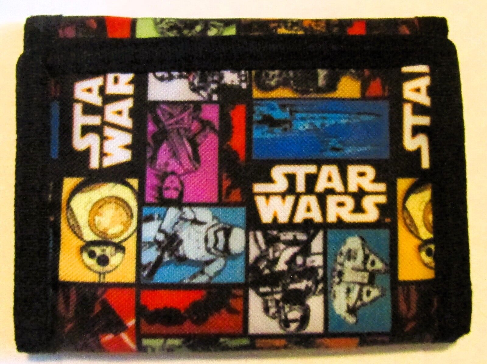 Star Wars Trifold Wallet Colorful Graphic, zippered change holder, very nice.