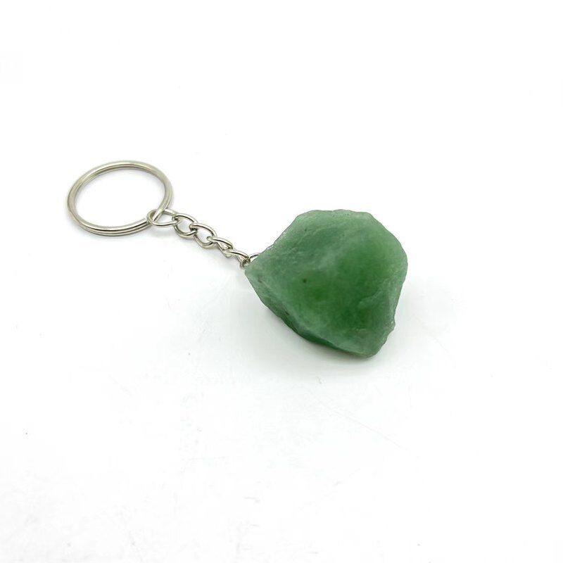 Natural Quartz Green Aventurine Crystal Key Ring Keychain Chakra Repair Healing