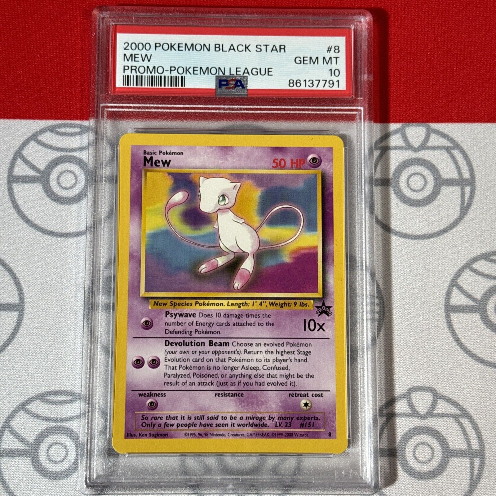 PSA 10 Mew Promo Pokemon League #8 Black Star Promo Perfect Card 7791